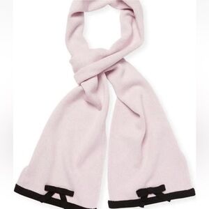 KATE SPADE Pink Contrast Bow Muffler Scarf